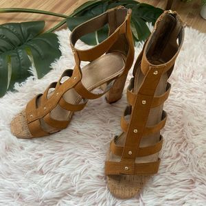 Aerosoles Tan Gladiator Heeled Sandals sz 9